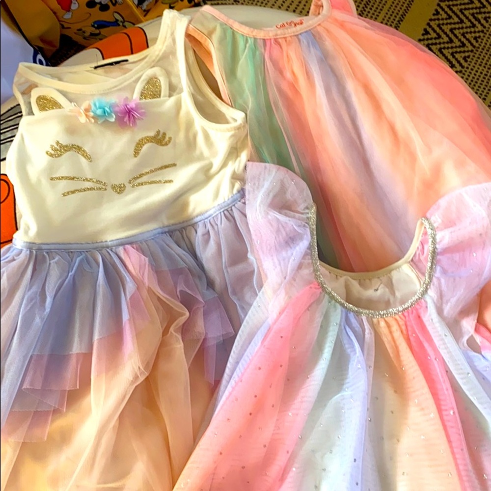 Uni-rainbow toddler 5T dresses. only worn once.